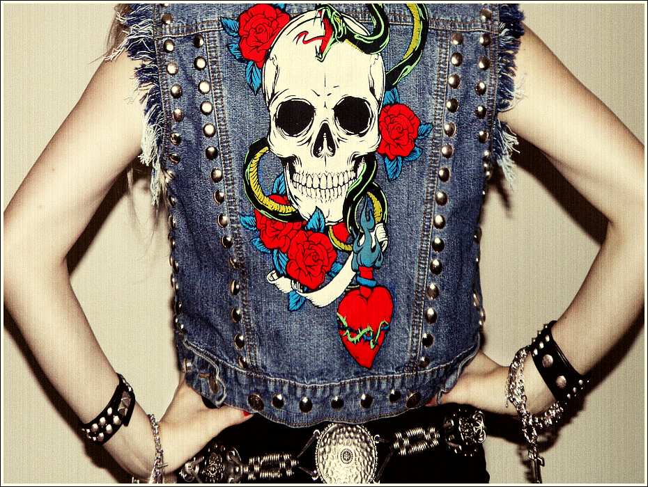 Missi Rose, Rock and Roll Style, DIY, Rock Outfit, DIY Vest, 80's style
