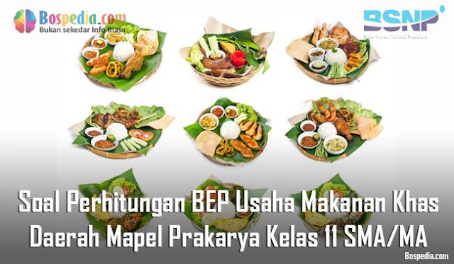 Soal Perhitungan BEP Usaha Makanan Khas Daerah Mapel Prakarya Kelas 11 SMA/MA