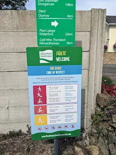 Trail signs on the Waterford Greenway near Dungarvan