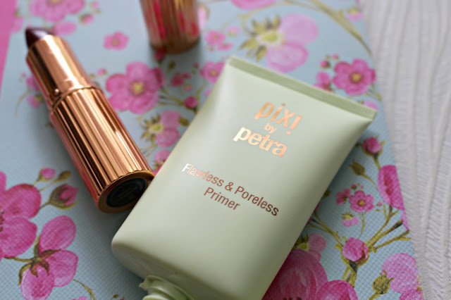 pixi beauty flawless and poreless primer review, charlotte tilbury lipstick