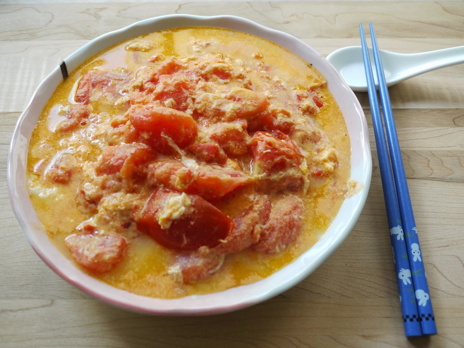 Miss Wong's Kitchen Stir fried tomato egg (a home staple in Hong Kong