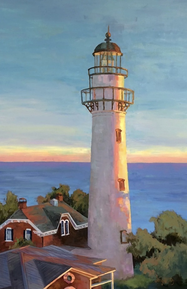 Deanna's Paintings Lighthouse,Coastal Fine Art Oil Painting "St Simon