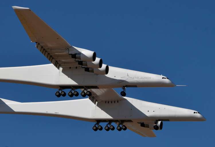 World's largest plane makes first flight over California