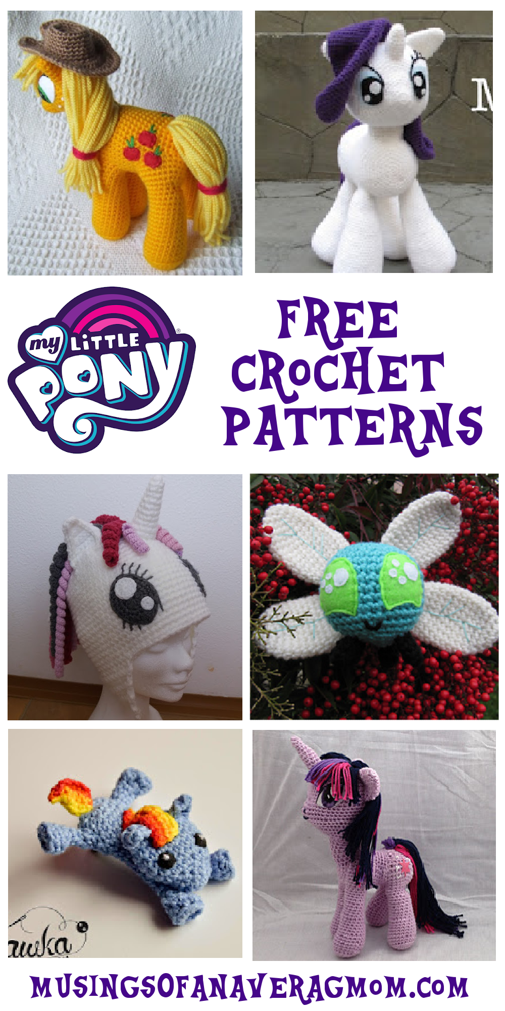 Musings of an Average Mom My Little Pony free crochet patterns