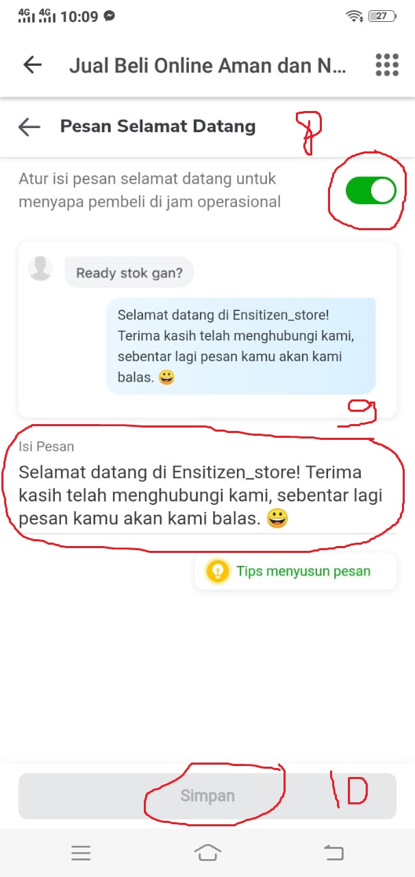 Cara Mengatur Balasan Otomatis di Chat Tokopedia Tutorial di Tokopedia