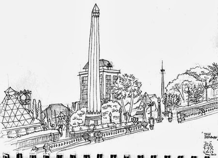 sketsa Tugu Pahlawan