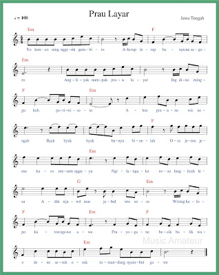 Not Angka Prau Layar Koleksi Not Angka