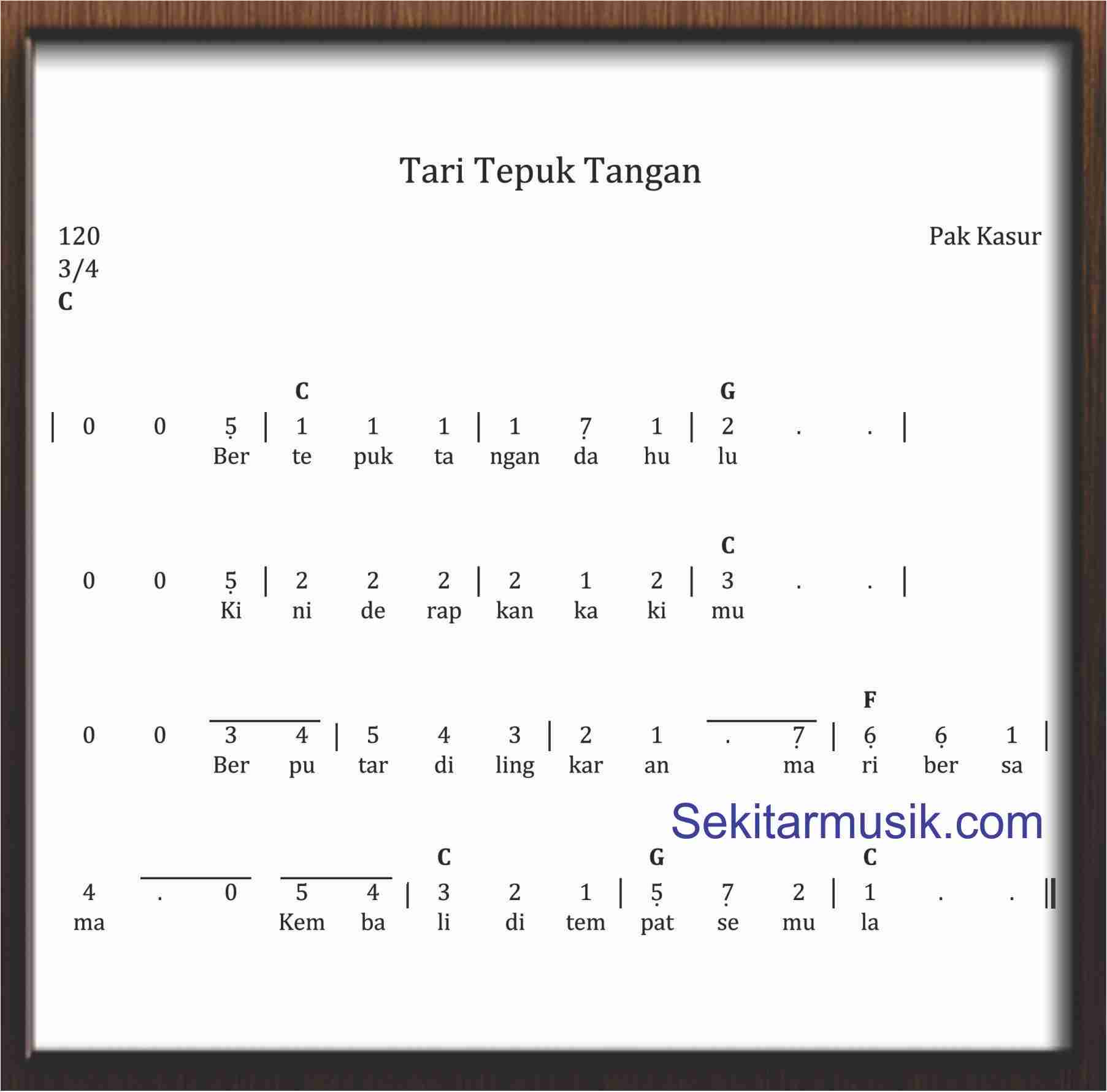 Not Balok Naik Naik Ke Puncak Gunung Not Angka Pianika