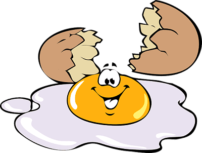 Vitamina A. Caricatura de una yema de huevo con rostro.