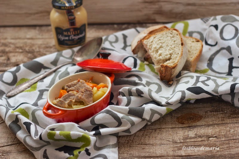 Guiso de carne con patatas a la mostaza con cerveza