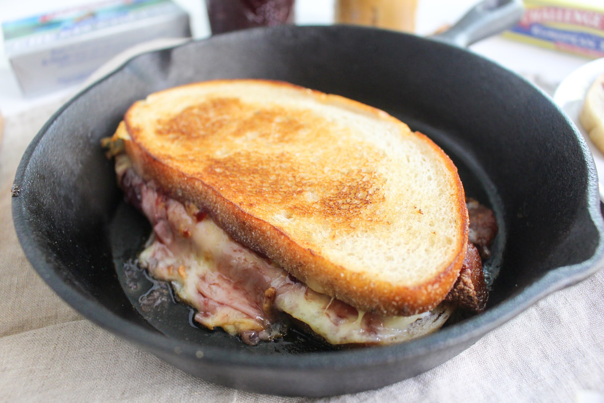 Kylee's Kitchen Peanut butter and jelly grilled cheese with bacon