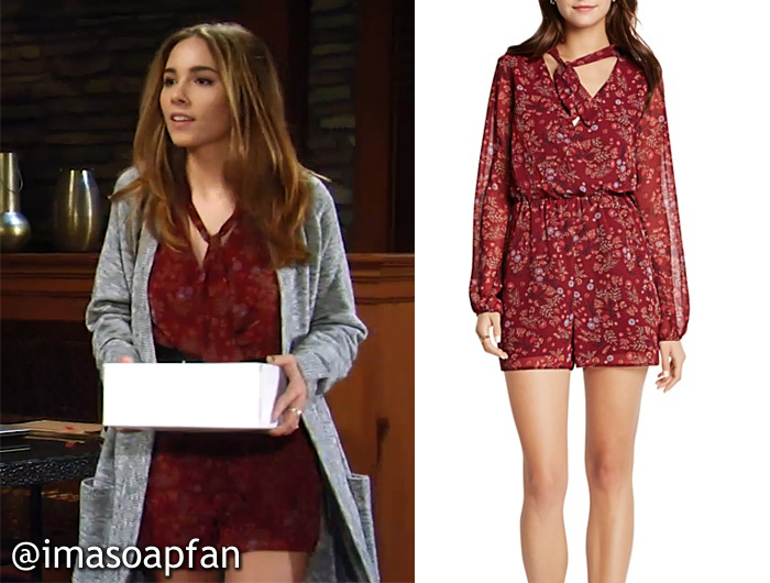 Molly Lansing, Red Floral Print Romper, General Hospital, Haley Pullos