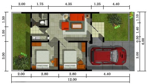 denah rumah 1 lantai tipe 36 denah rumah 1 lantai tipe 36