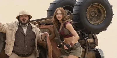 jumanji the next level Desert Sand Dune Buggy cast Jack Black and Karen Gillan 