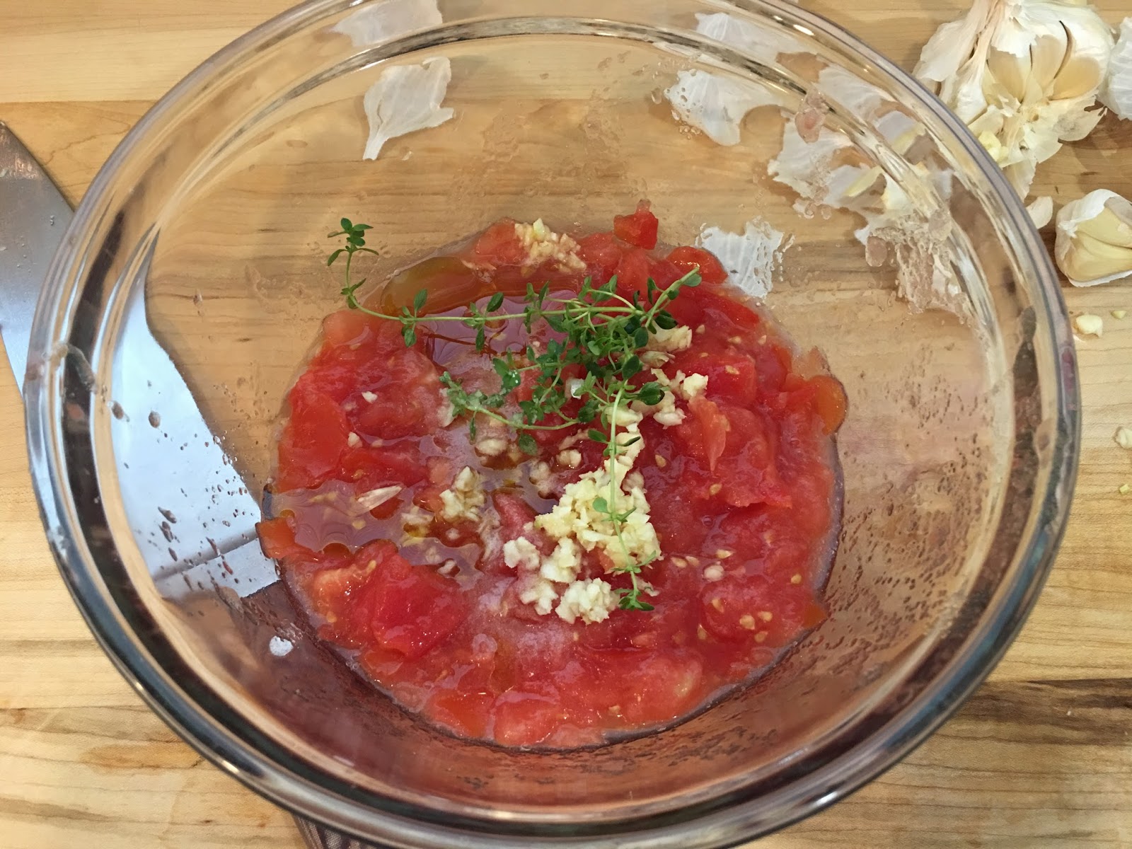 Roasted Japanese Eggplant with Crushed Tomato, Pecorino and Thyme mysavoryspoon