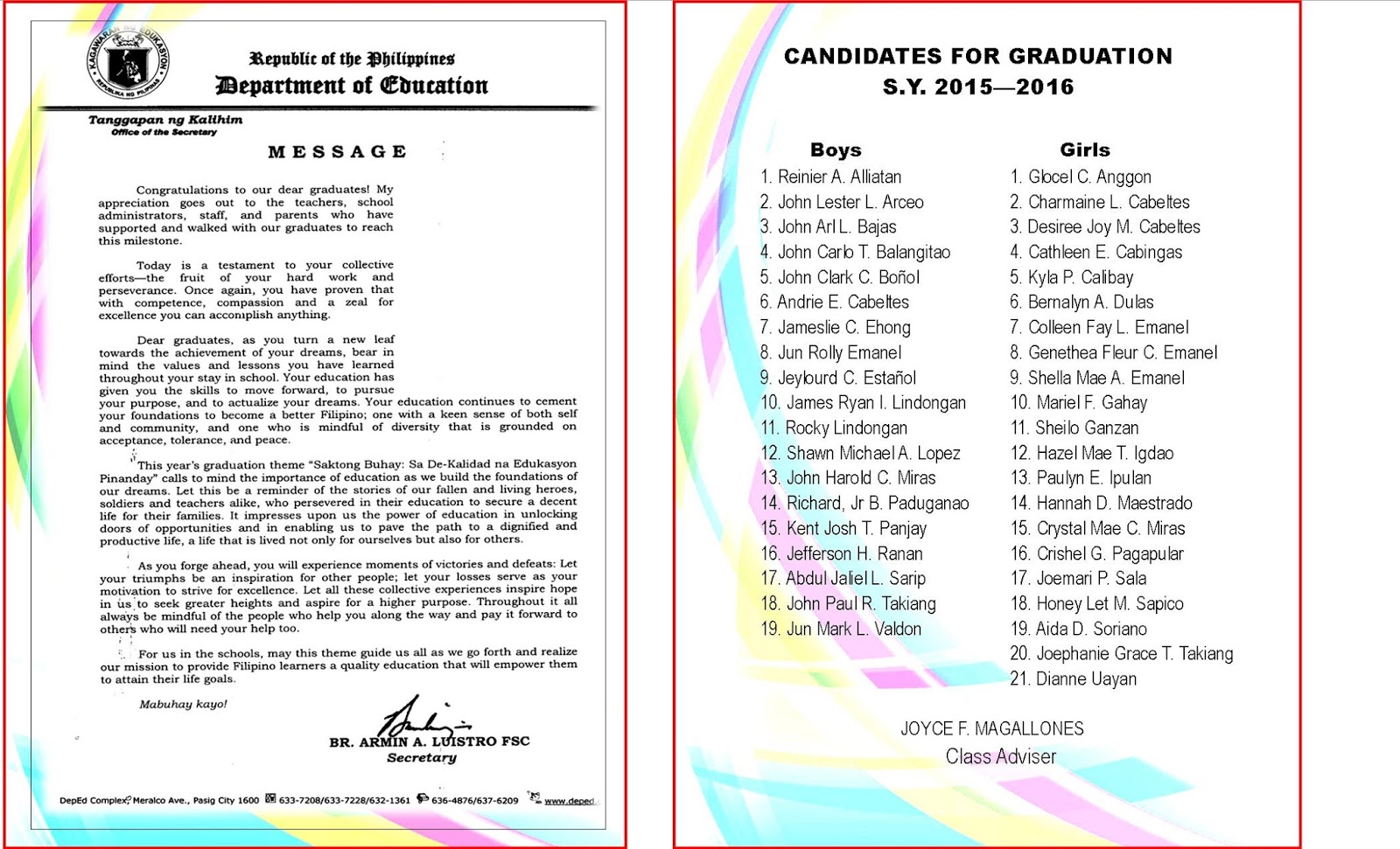 Printable Graduation Program Template Customize And Print