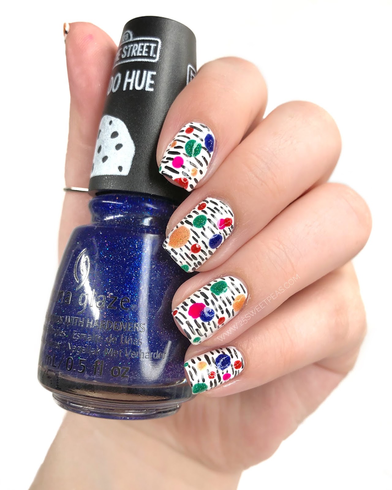 Basic Colored Dots and Dashes Nail Art — 25 Sweetpeas