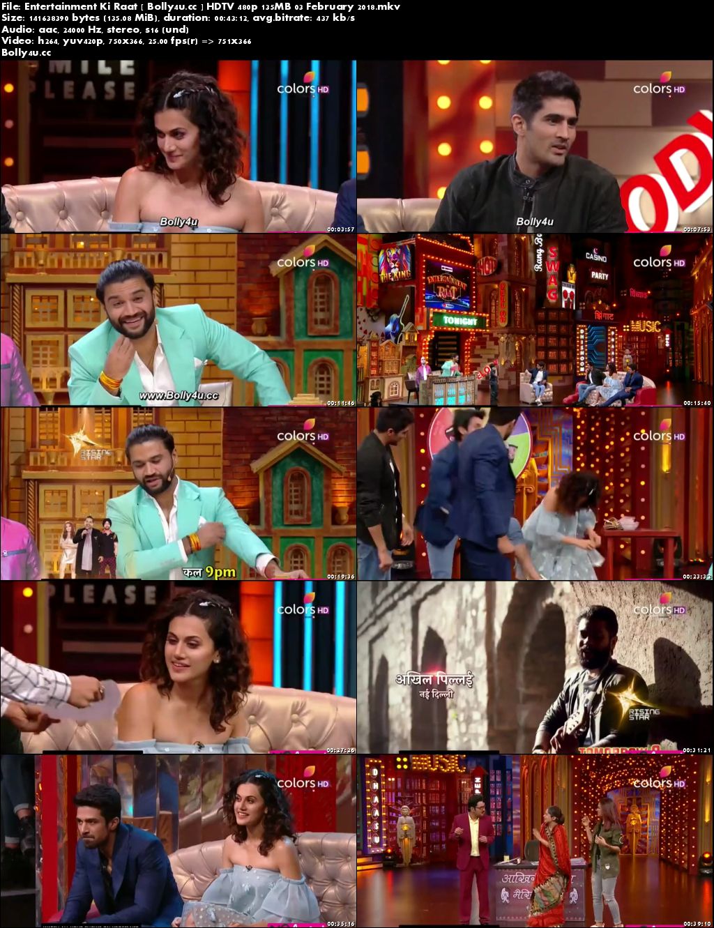 Entertainment Ki Raat HDTV 480p 130MB 03 February 2018 Download