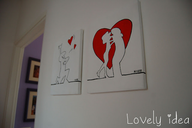 lovely idea!: Paintings on the wall