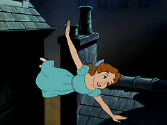 Wendy Darling flying Peter Pan 1953 animatedfilmreviews.filminspector.com