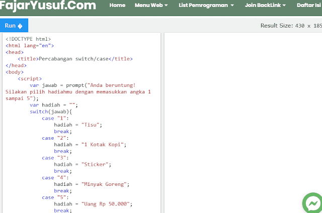Mengetahui Percabangan Yang Ada Pada Javascript Mengetahui Percabangan Yang Ada Pada Javascript