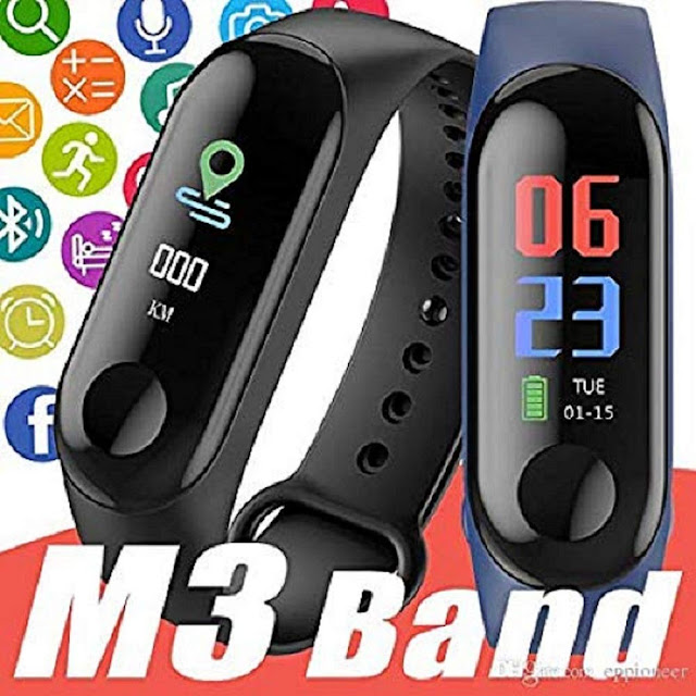 M3 Intelligence Bluetooth Health Wrist Smart Band Watch (Black) - Omanify