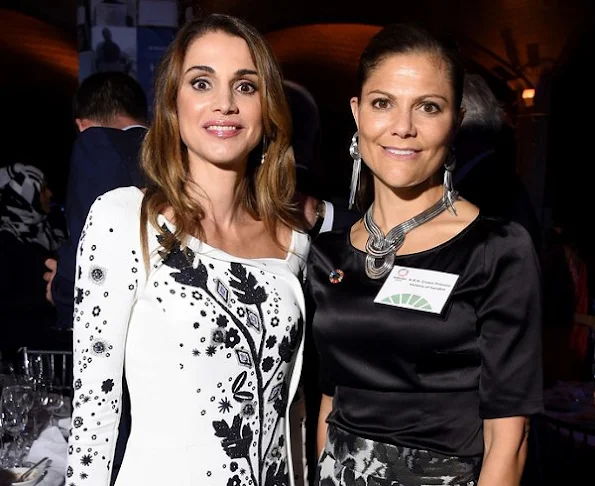 Crown Princess Victoria and Queen Rania attended 2016 Global Goals Awards Dinner at Gustavino's