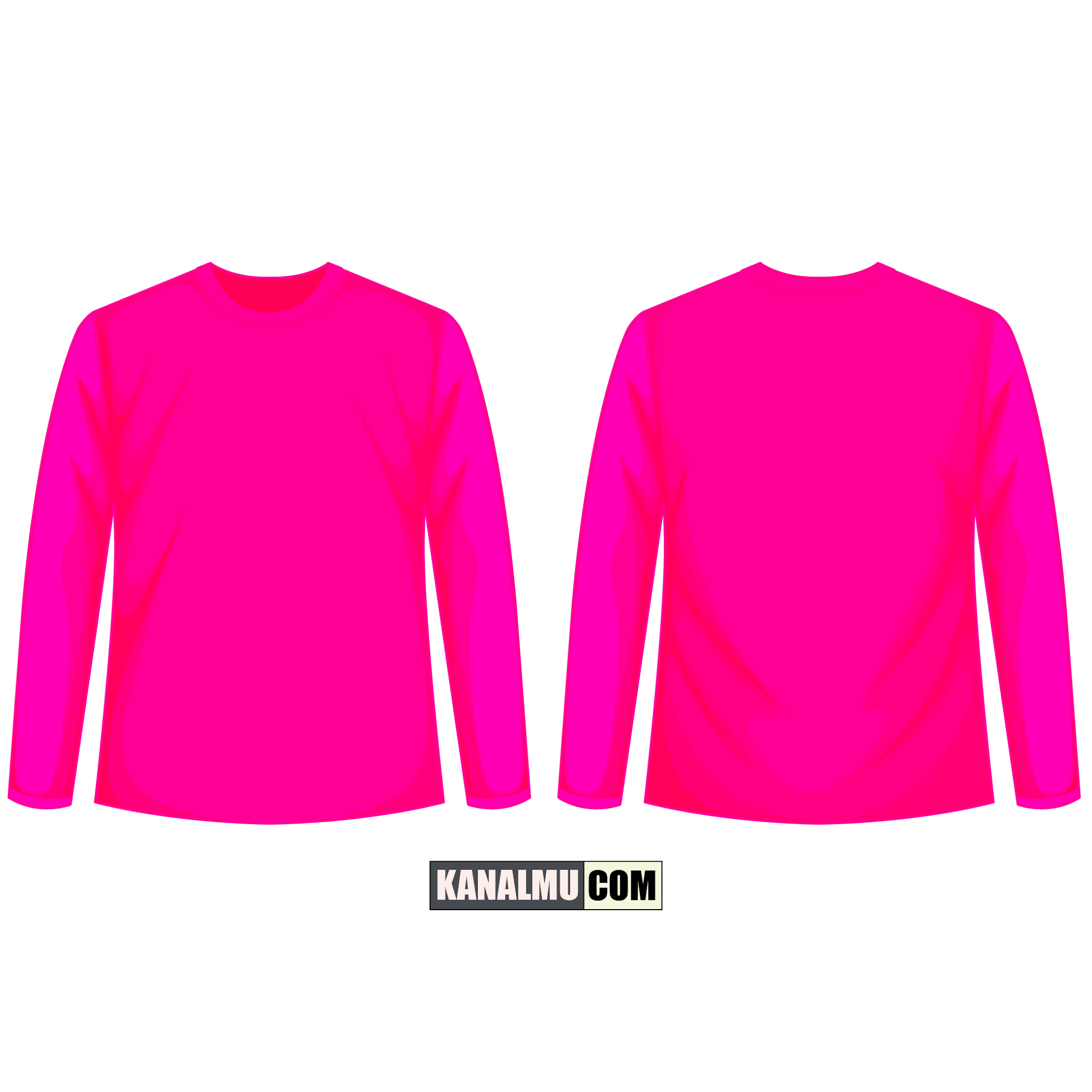 mentahan kaos polos pink muda lengan panjang PNG - kanalmu