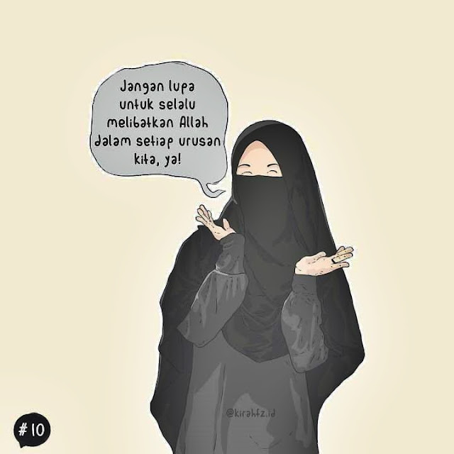 Gambar kartun muslimah bercadar