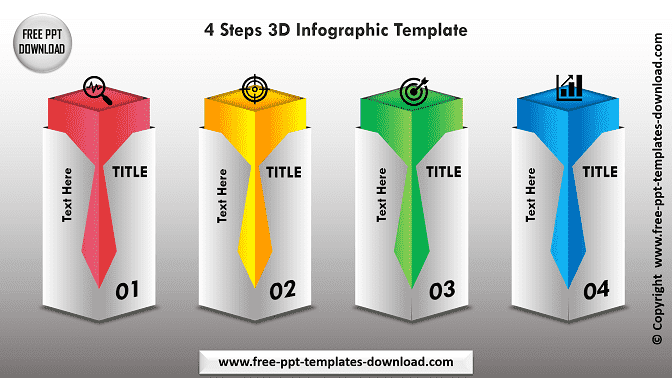 4 Steps 3D Infographic Template Download