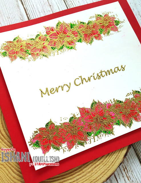 STAMPlorations Poinsettia card, Digital stamps, Poinsettia, Heat embossing digital sguest designing, Stamplorations, Christmas card, heat embossing, Mixed media, Digital stamp, Digital stamps, rainbowcolors, water colouring, 