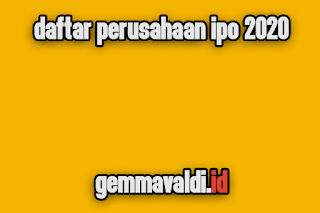 daftar ipo 2020 daftar ipo 2020