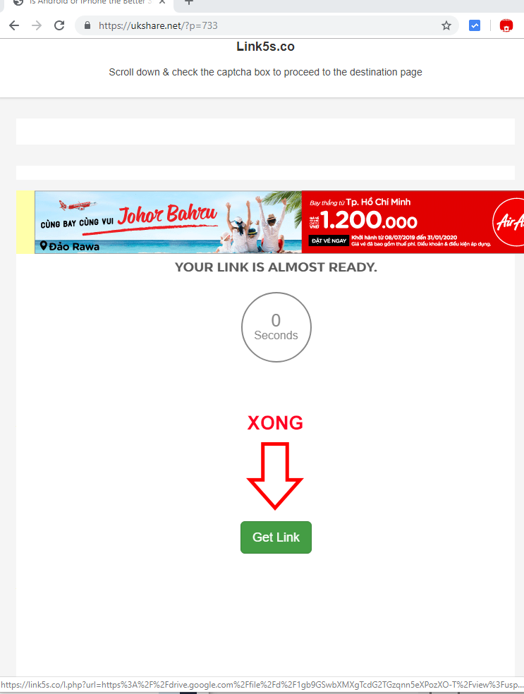 Link tải đã sẵn sàng để tải về máy Link tải đã sẵn sàng