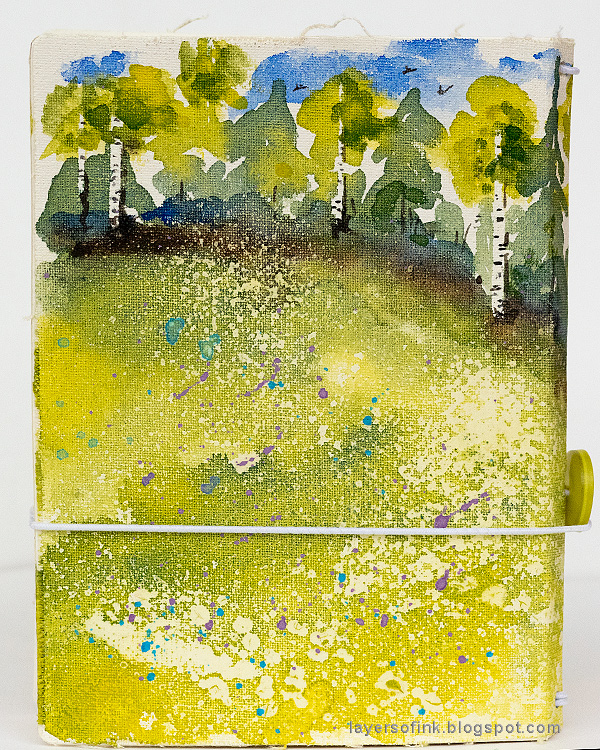 Layers of ink - Watercolor Meadow Notebook Tutorial by Anna-Karin Evaldsson.