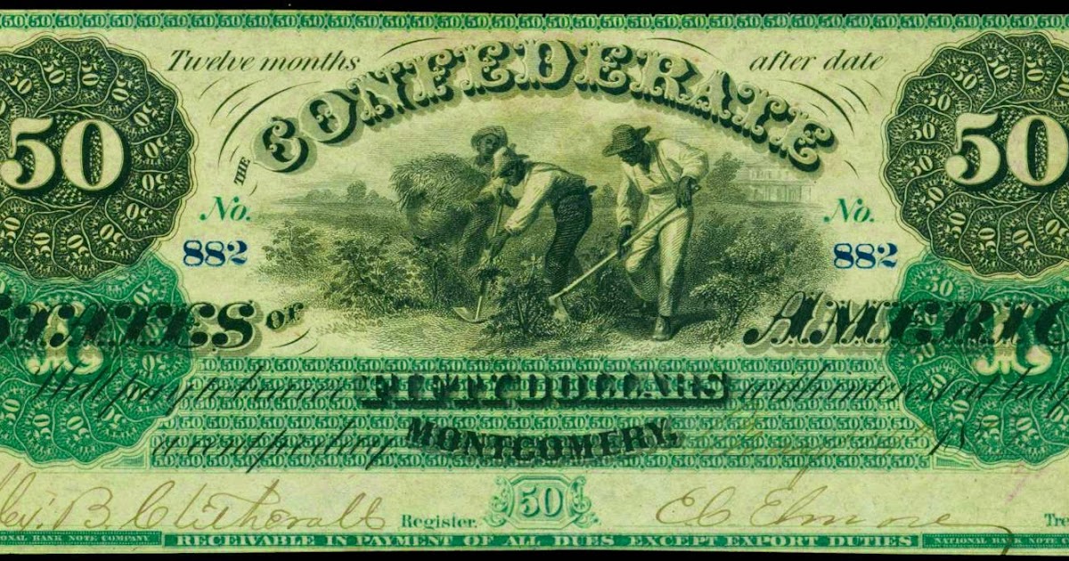 Confederate Currency 1861 $50 Dollar Montgomery Note T-4|World Banknotes & Coins Pictures | Old ...