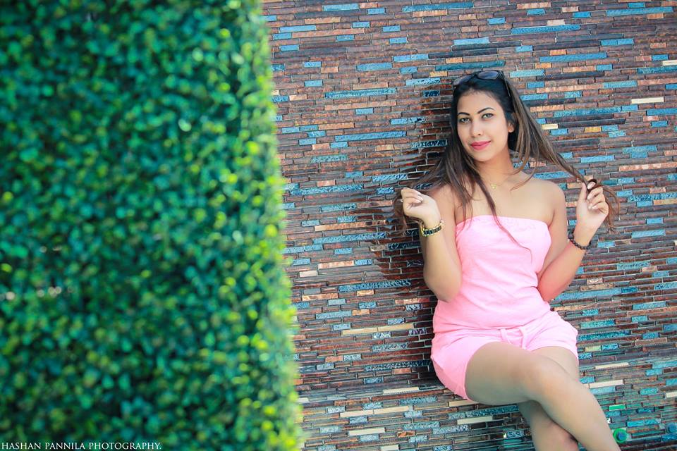 Jayani Alahapperuma Hot Pink Dress Photo Shoot
