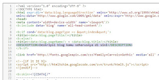 Deskripsi pada Template Blogger