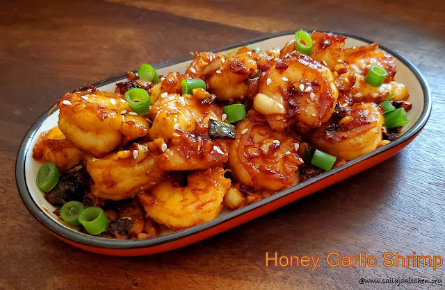 images of Honey Garlic Shrimp / Easy Garlic Honey Shrimp Recipe / Sticky Honey Garlic Shrimp