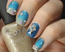 beach nails nail blingy textured zoya glued rhinestoned stud liberty coat solid bit fish colour added