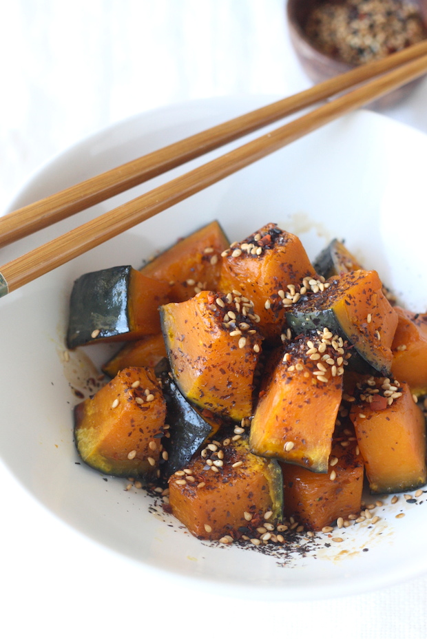 Soy Glazed Kabocha Squash with Japanese Sesame Seasoning Season with