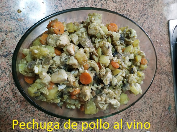 Pechuga de pollo al vino