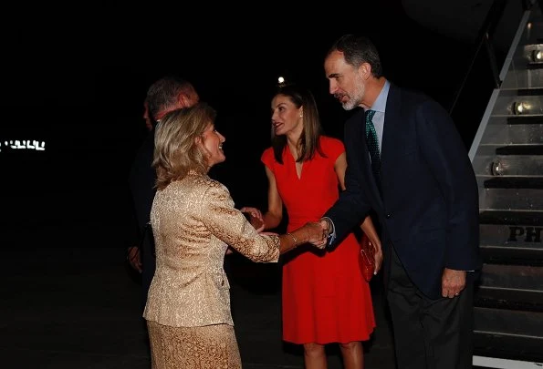 King Felipe and Queen Letizia are making a visit to United States of America between the dates of June 14-19. Letizia wore red dress