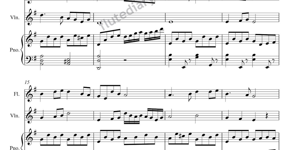 The Flute Diary: Shì shàng zhǐyǒu Māma hǎo Score for Flute Violin Piano