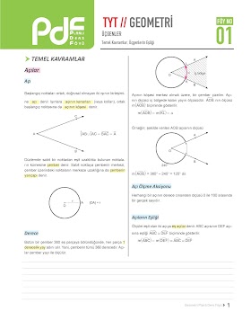 Eğitim Vadisi TYT Geometri Planlı Ders Föyü PDF