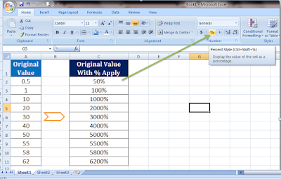 what is the percentage number format in excel