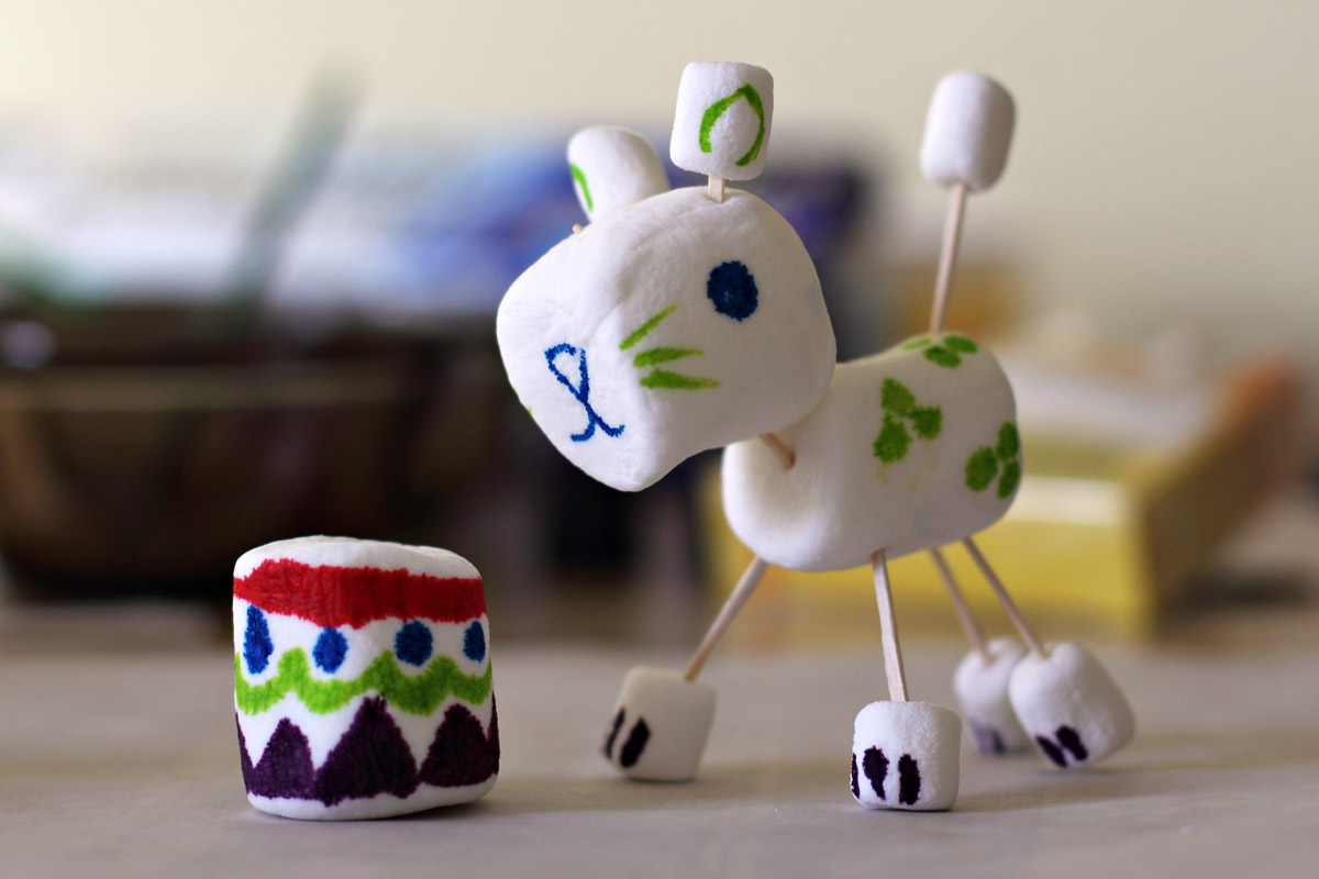 "We do it the Hard Way" Painted Marshmallow Creatures