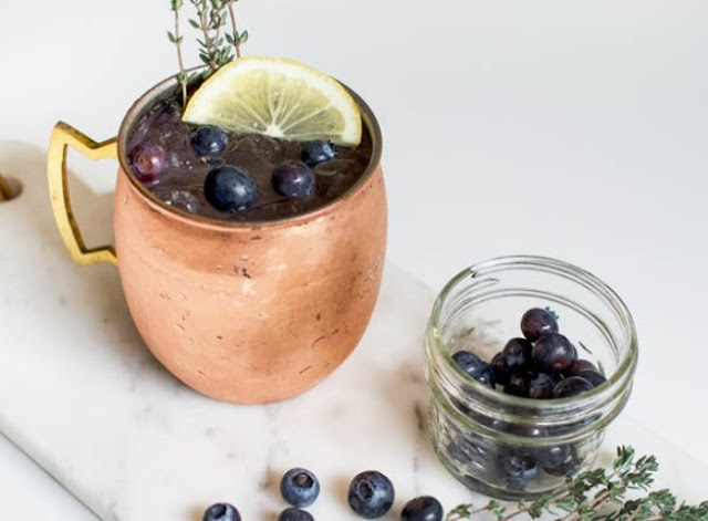 Lemon Blueberry Moscow Mule #drinks #cocktails