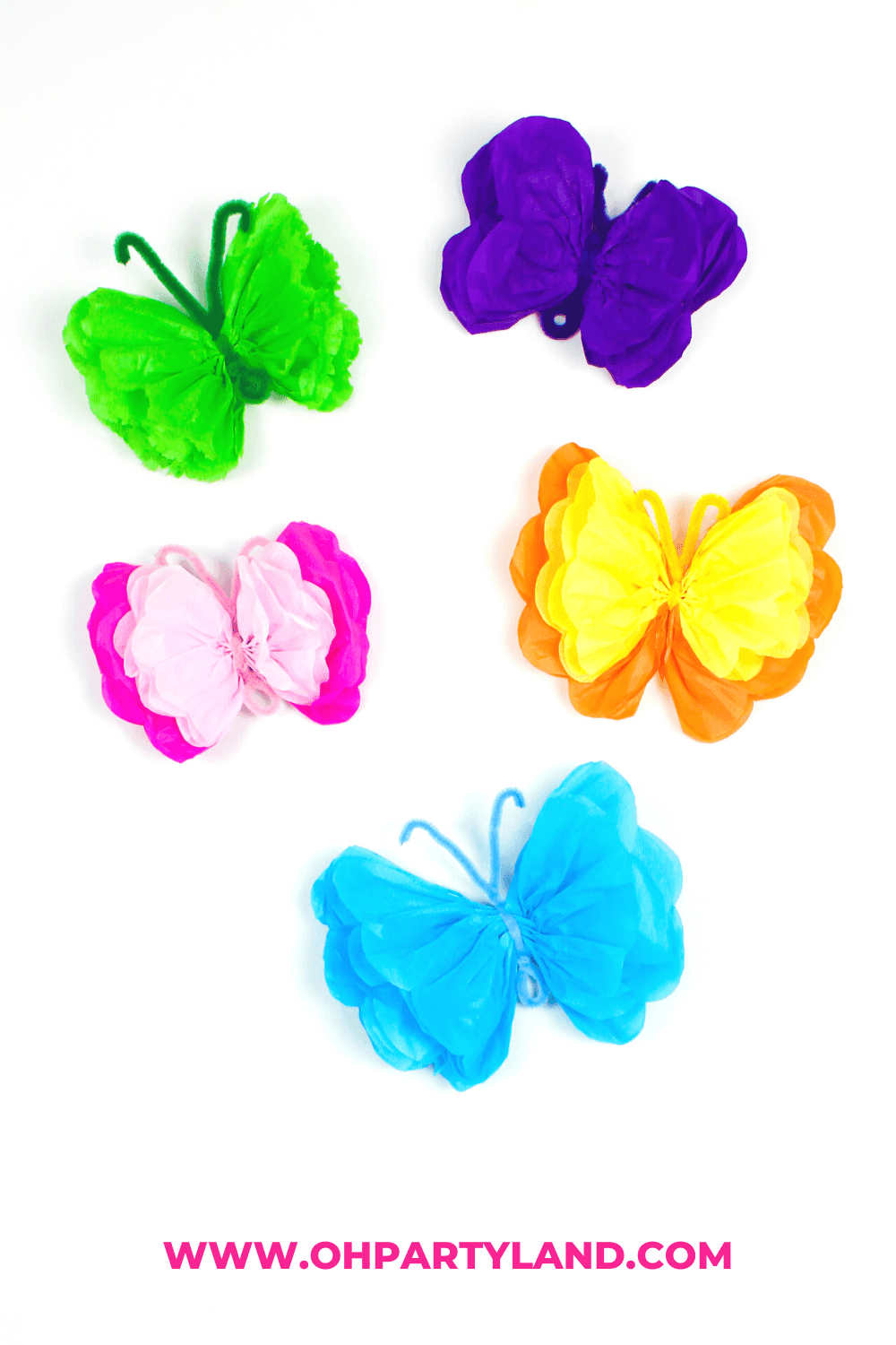 Make Easy Tissue Paper Butterflies Crafts with Kids - Made with HAPPY