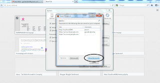 Mozila Firefox password shown window