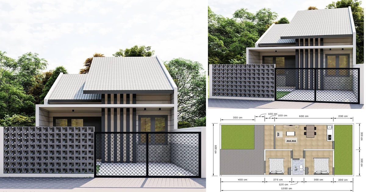42 Tampak depan rumah minimalis 6 x 12 m